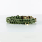 Afbeelding in Gallery-weergave laden, Touch of Leather Dog Collar - Military - Barker & Bones