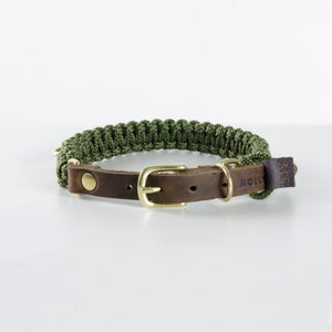 Touch of Leather Dog Collar - Military - Barker & Bones