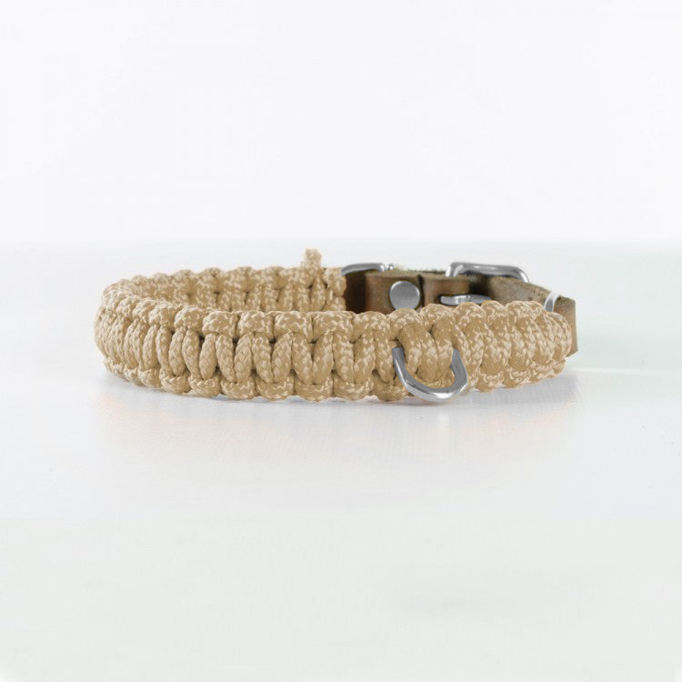 Touch of Leather Dog Collar - Beige - Barker & Bones